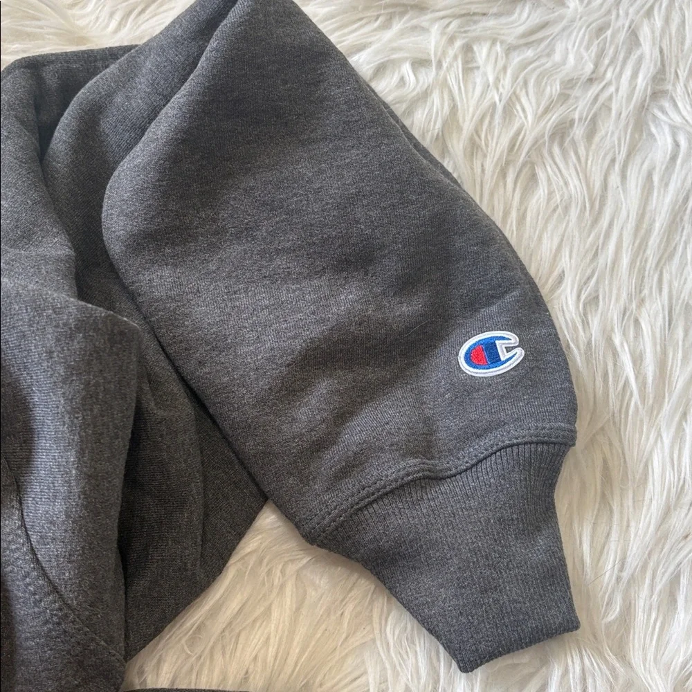 NWT Champion Power Blend Grey Graphic Long Sleeve Crewneck Size 2XL